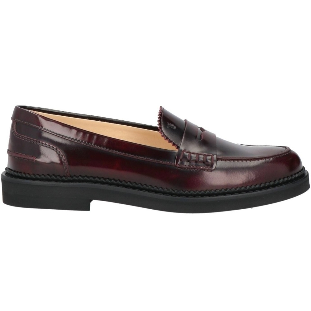 Tod's Deep Burgundy Leather Loafers
